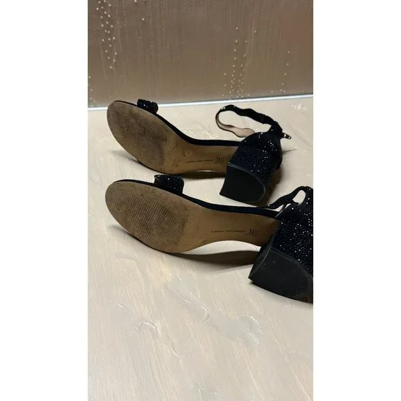 INC Womens Hadwin2 Black Bling Ankle Strap Pave Crystal Heel Sandals Size 8.5 - Picture 6 of 10